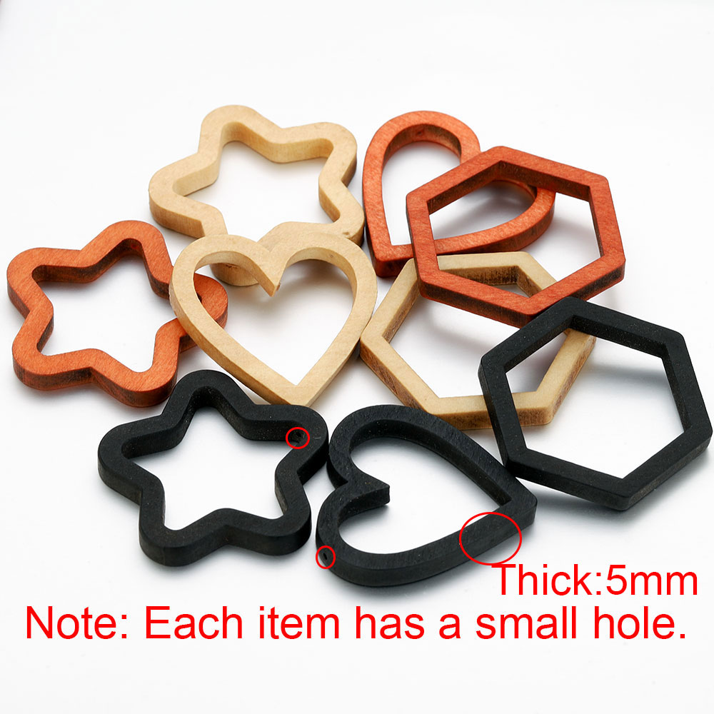 Jewelry Making Mold - 10 個木製ハートスクエアシリコンモールド DIY ジュエリー作成用 UV 樹脂カメオペンダントチャームベゼルフレームイヤリングクラフト用