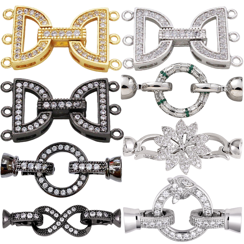 Jewelry Making Class - Juya 18K ゴールドメッキ装飾コネクターファスナーロッククラスプ DIY ファッション針仕事用パーツ真珠ビーズジュエリー作成用