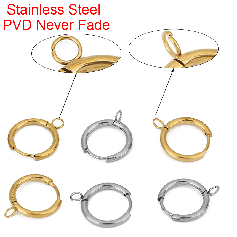 Jewelry Making Earring Supplies - 10 個 PVD ​​決してフェードイヤリングフック作る 16 ミリメートル低刺激性ステンレス鋼イヤリングクラスプワイヤージュエリー所見用品