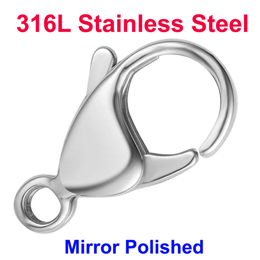 Jewelry Making Class - 20/30/40 316Lステンレス鋼ロブスタークラスプ卸売鏡面研磨9-19mm 18kゴールド真空メッキDIYジュエリー製作材料