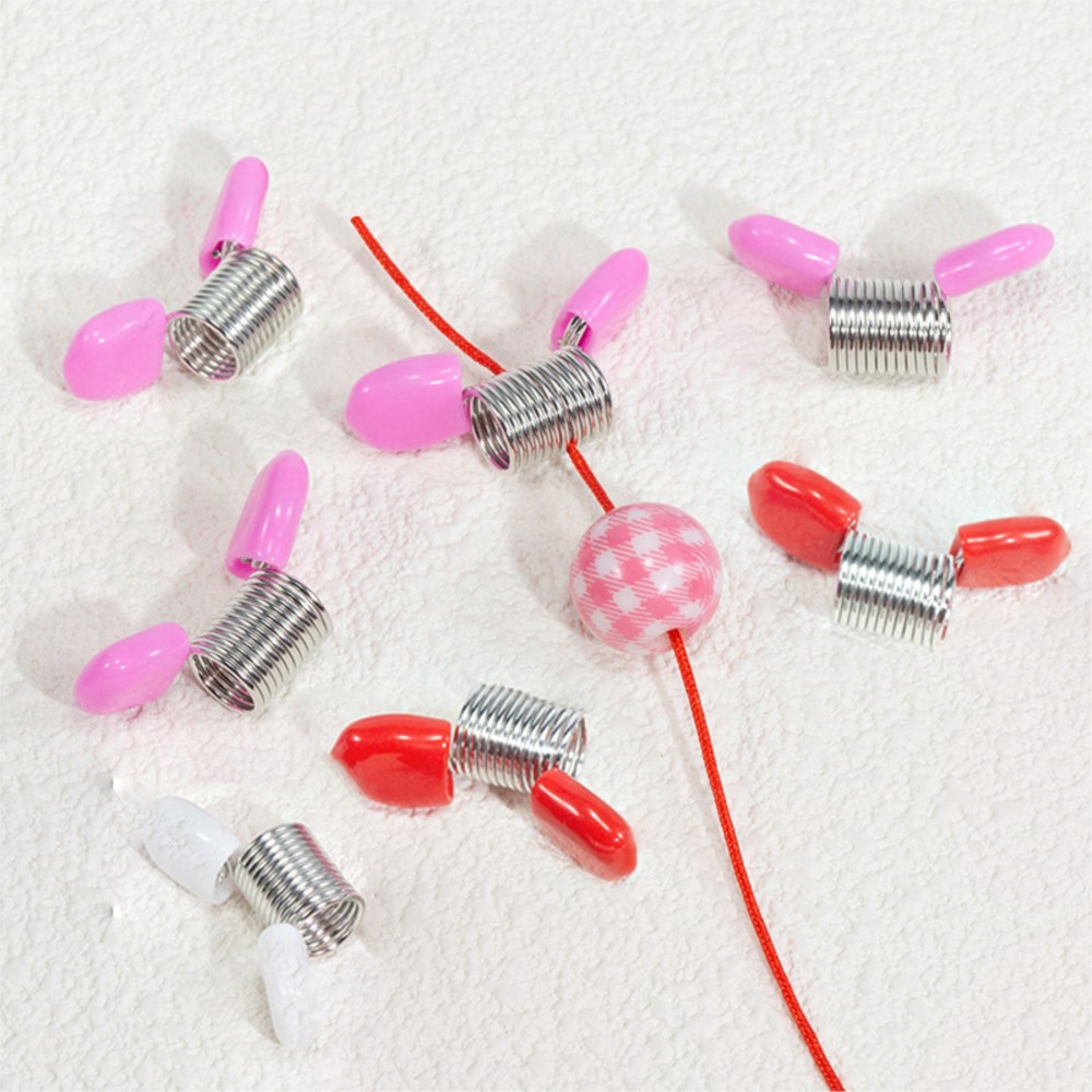 Jewelry Making Degree - 5 個のスプリングビーズクランプクリエイティブワイヤーエンドジュエリー作成ツールビーズが落下するのを防ぐ DIY 手作りブレスレットネックレス