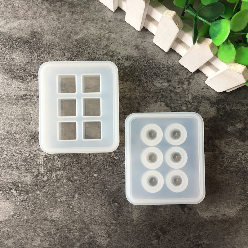 Jewelry Making Mold - シリコーン型 16 ミリメートルキューブボールビーズ 6 コンパートメント樹脂シリコーン金型手作り DIY