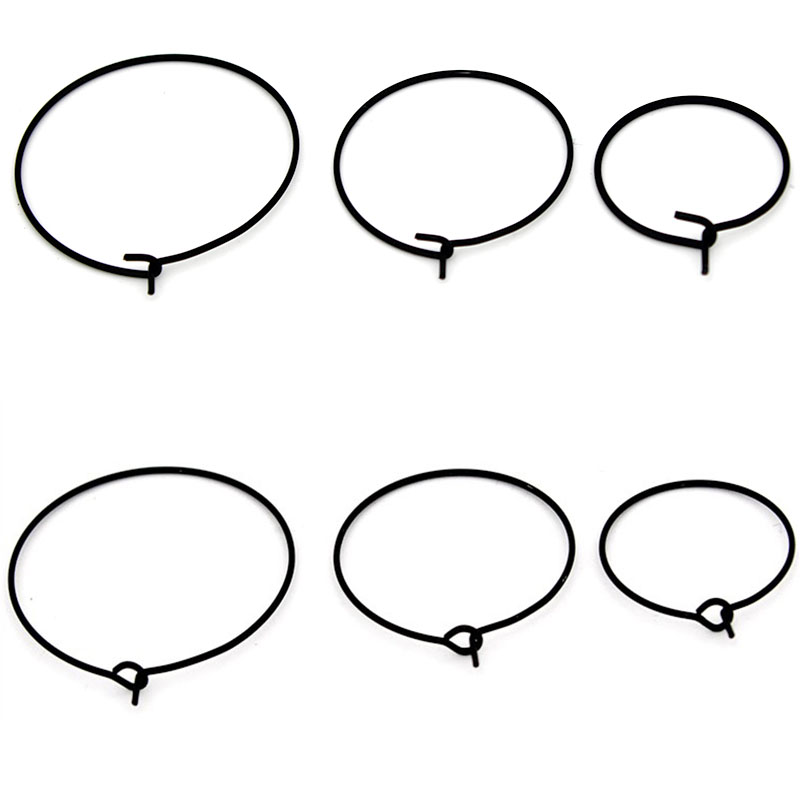 Jewelry Making Earring Supplies - 20個入り 20mm 25mm 30mm ステンレス製 ブラック