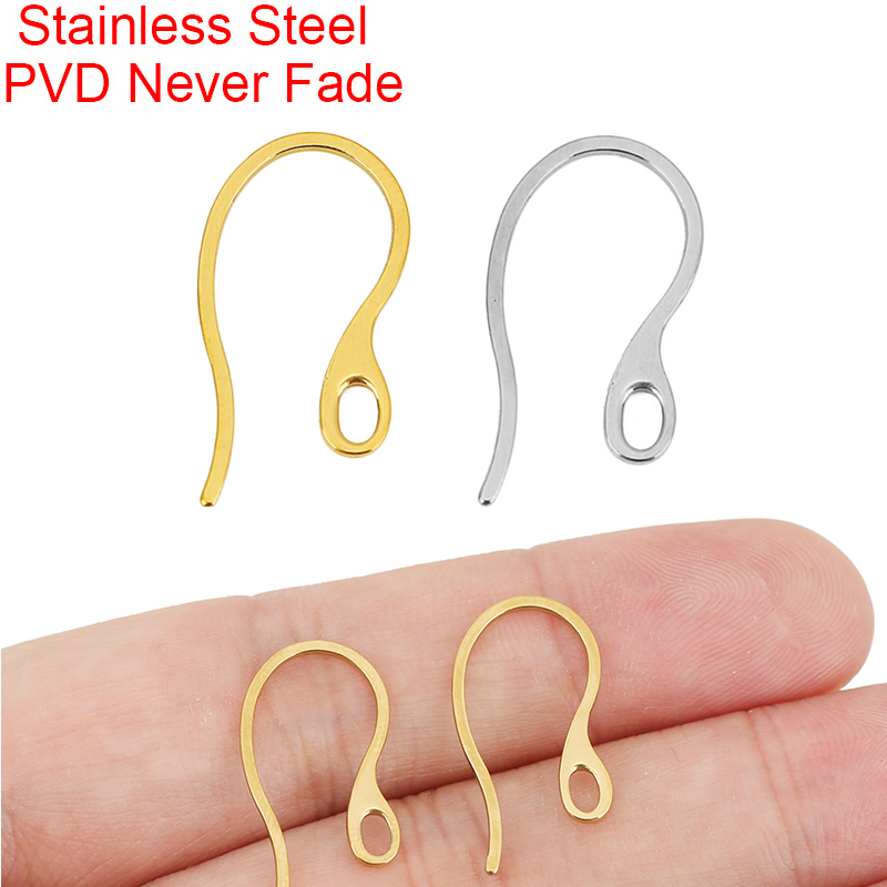 Jewelry Making Earring Supplies - 20個入り 低刺激性ステンレス製イヤリングフック PVD加工で色褪せなし 丈夫なイヤリング留め具 DIYジュエリー用品用