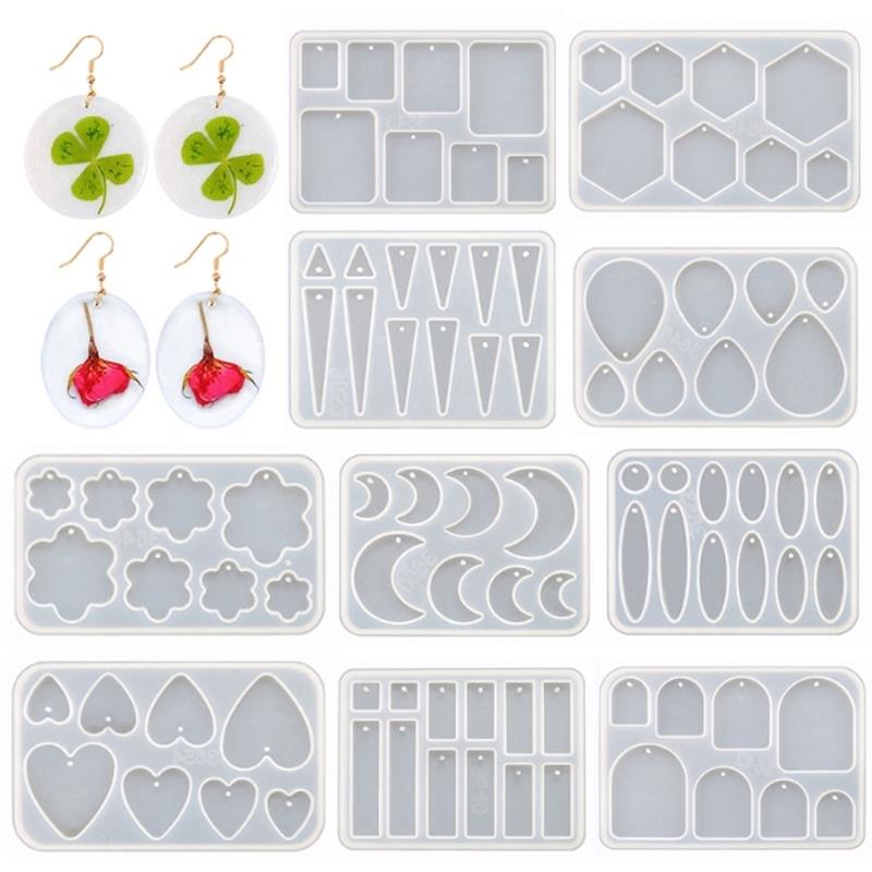 Jewelry Making Techniques - シリコンモールド,成形イヤリング,ジュエリー作り用の成形金型,クラフト用の成形フック,DIYチャーム,ペンダント