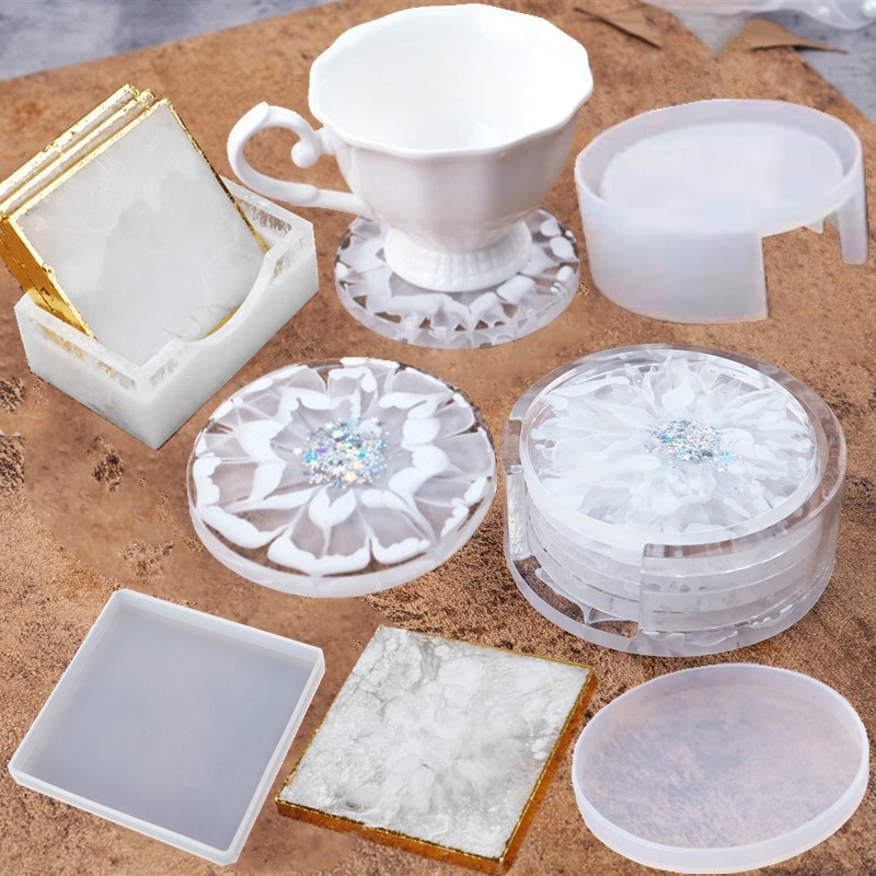 Jewelry Making Techniques - SNASAN コースターカップマットシリコンモールド樹脂収納ボックスシリコンモールド手作り DIY ジュエリー作成ツールクリスタルエポキシ樹脂モールド
