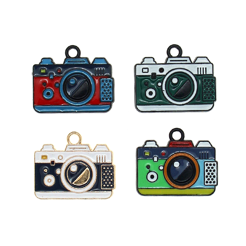 Jewelry Making Videos - 10 ピース/ロットレトロビデオフィルムカメラエナメルチャームおかしい写真合金ペンダントイヤリングブレスレット Diy のジュエリーメイキング