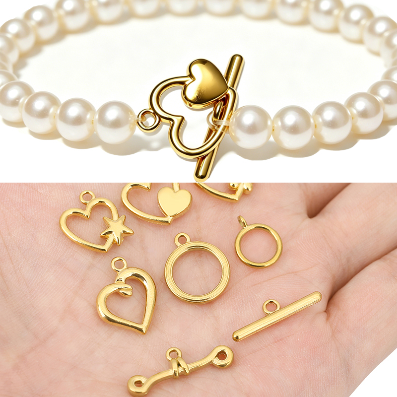 Jewelry Making Class - 5セットPVD加工ステンレス鋼OTクラスプトグルブレスレットフックエンドネックレスコネクターDIYジュエリー製作アクセサリー用