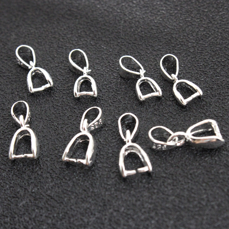 Jewelry Making Class - 10 個 925 スターリングシルバーメッキ銅ペンダントピンチベイルクラスプネックレスフッククリップコネクタ DIY ジュエリー作成アクセサリー