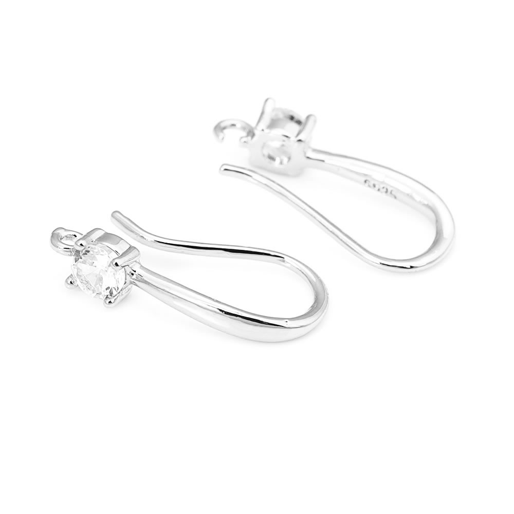 18K ゴールドカラー真鍮ジルコンラウンドイヤリングフック高 - Jewelry Making Earring Supplies のレビューと価格