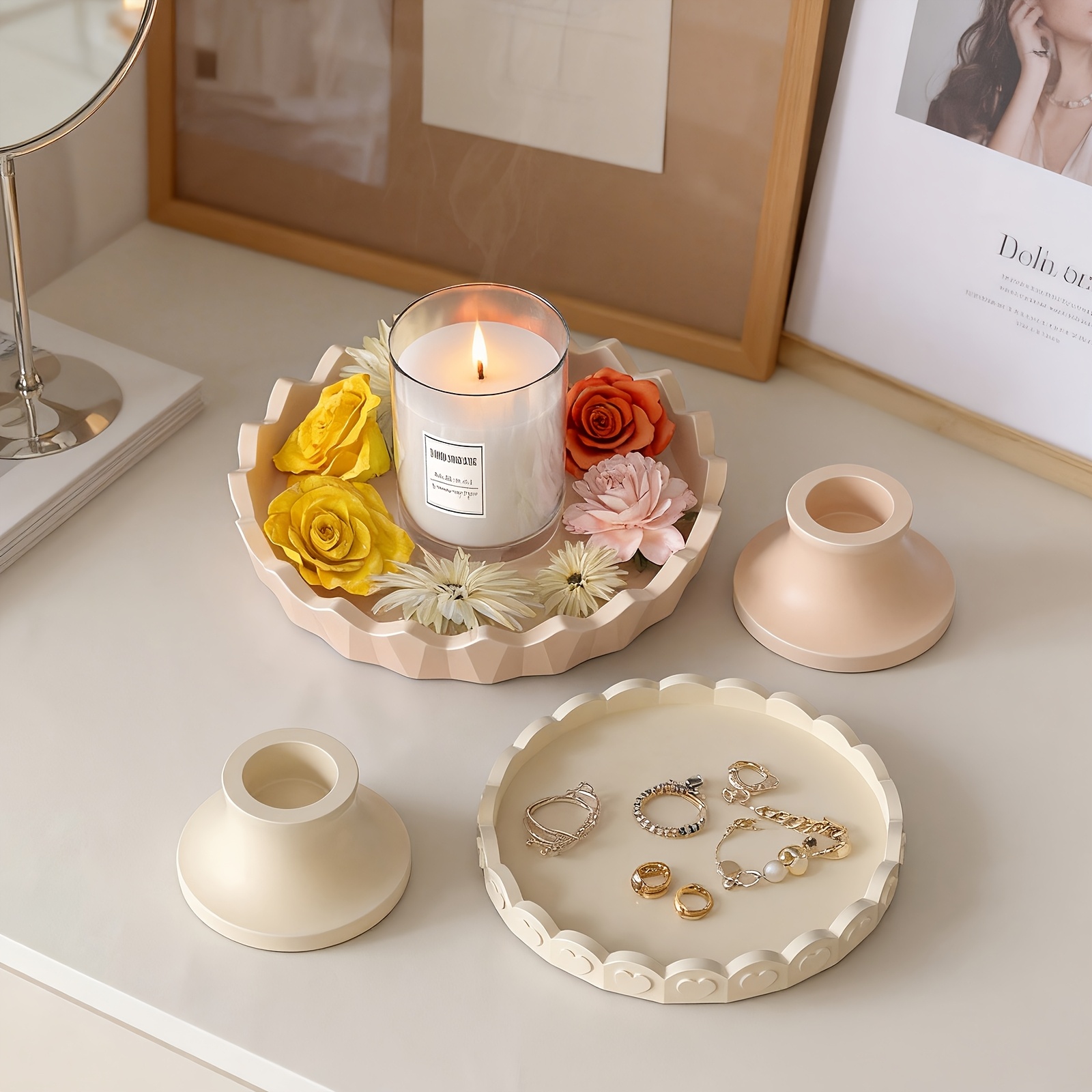 2個入りシリコントレイ型セット、石膏やコンクリート工芸品用の - Jewelry Making Degree のレビューと価格