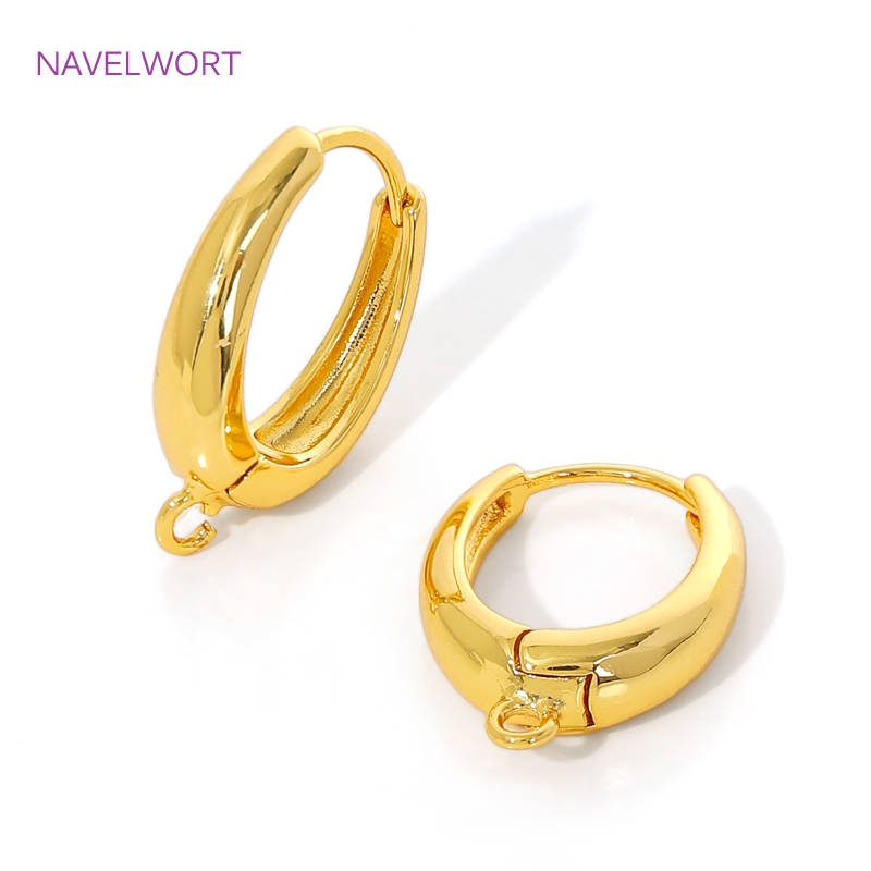 18K金メッキ真鍮製イヤーワイヤーファスナー、オーバルイヤリ - Jewelry Making Earring Supplies のレビューと価格