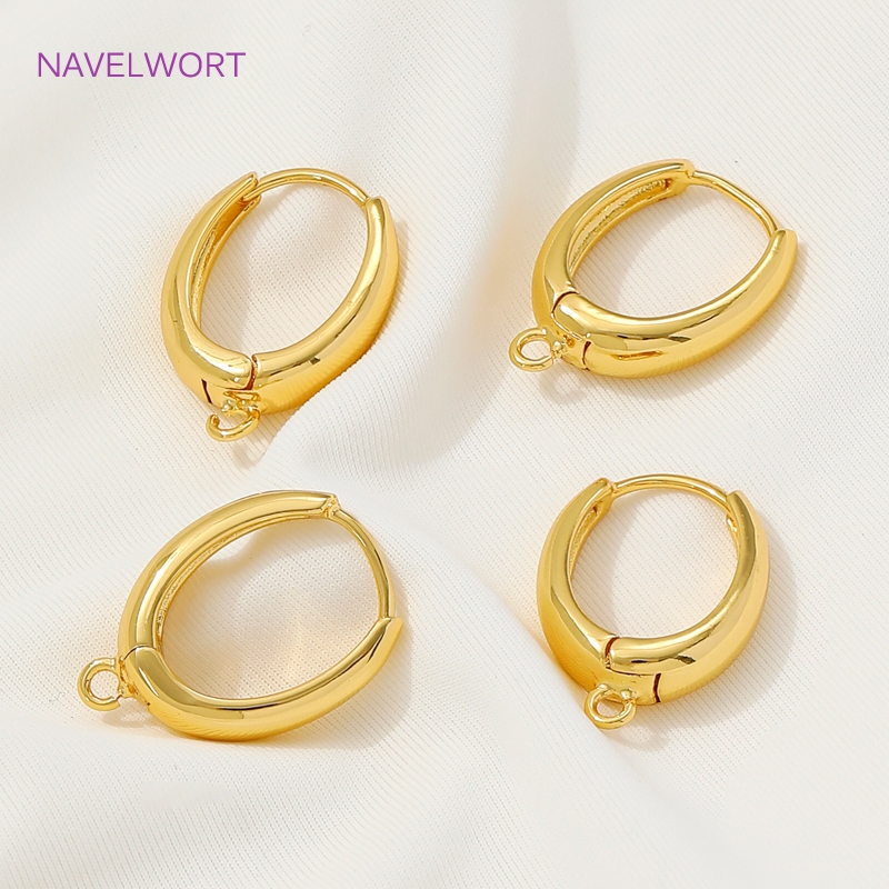 18K金メッキ真鍮製イヤーワイヤーファスナー、オーバルイヤリ - Jewelry Making Earring Supplies のレビューと価格