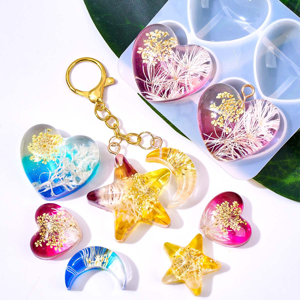 ハートスタームーンペンダントシリコンモールド DIY エポキ - Jewelry Making Mold のレビューと価格