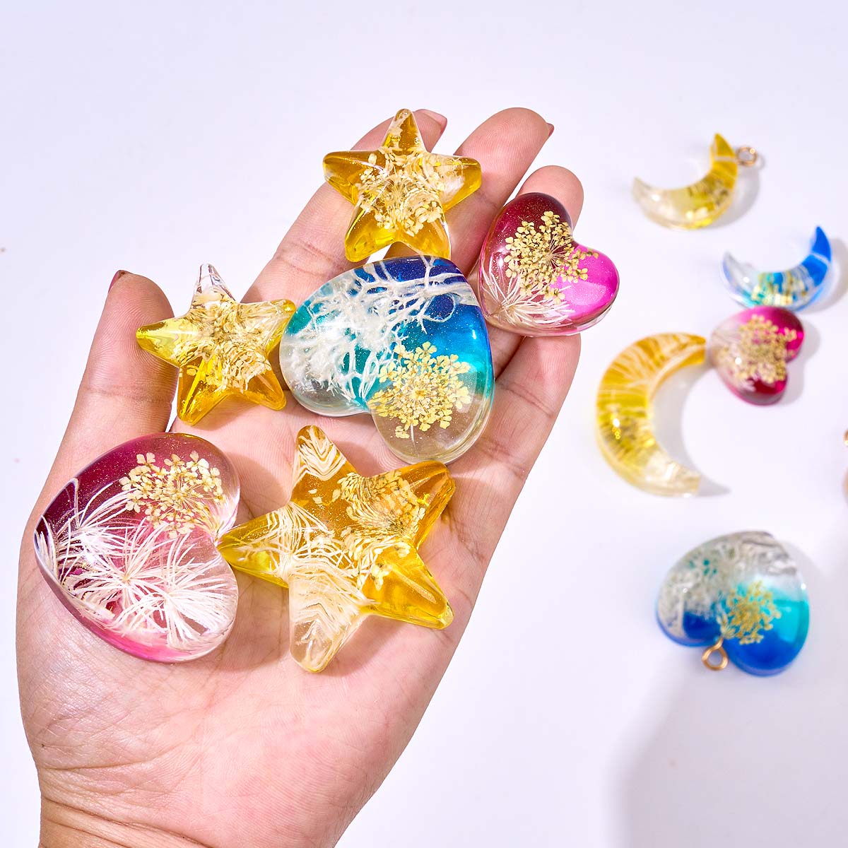 ハートスタームーンペンダントシリコンモールド DIY エポキ - Jewelry Making Mold のレビューと価格