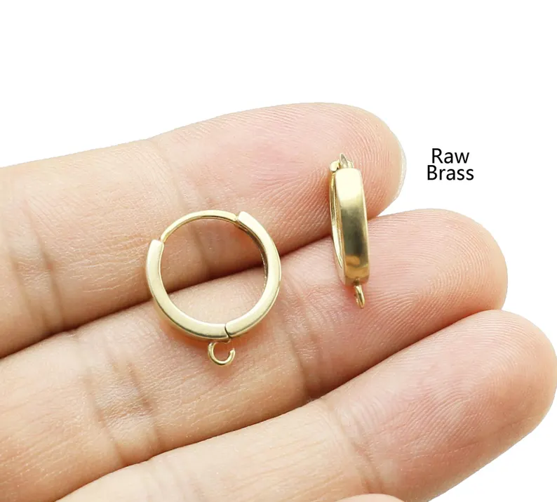 10個の真鍮イヤーフープ、レバーバックイヤリングフック、イヤ - Jewelry Making Earring Supplies のレビューと価格