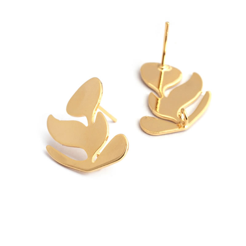真ちゅう製の蓮の葉,18Kゴールドカラー,木の葉の枝,イヤリ - Jewelry Making Earring Supplies のレビューと価格