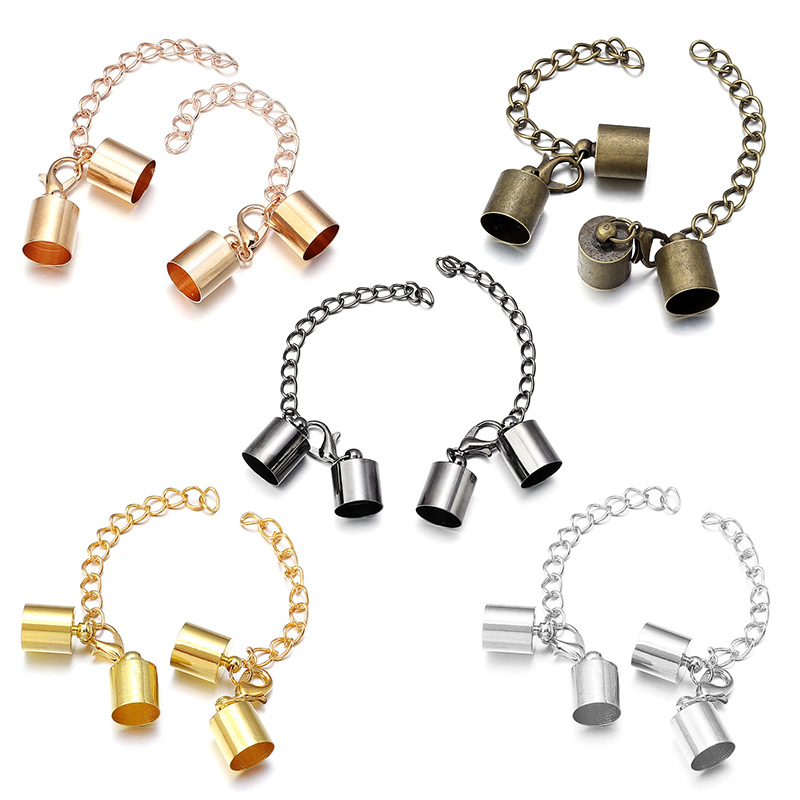 10 セット革コードエンドキャップロブスタークラスプ延長チェ - Jewelry Making Class のレビューと価格