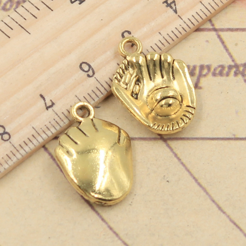10 個 3 色チャーム野球手袋 20 × 14 ミリメート - Jewelry Making Gloves のレビューと価格