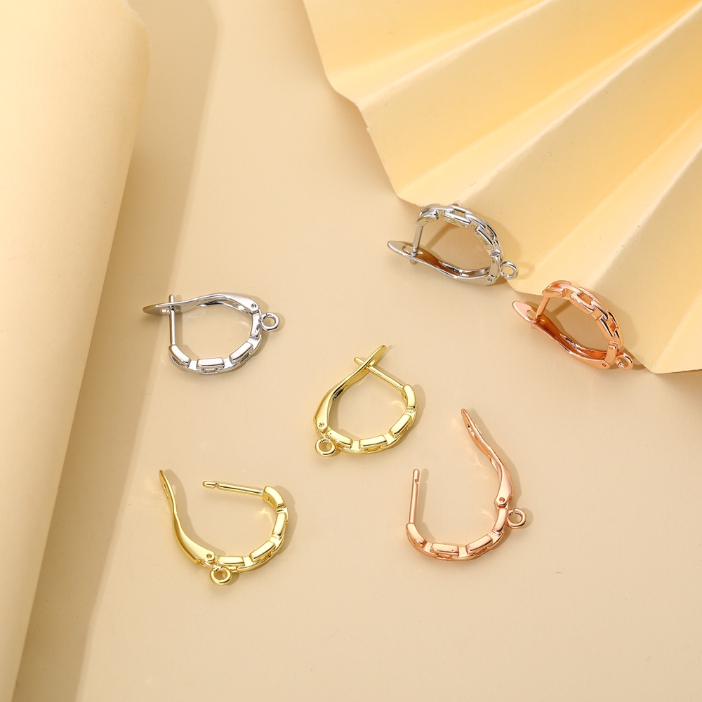 Justya-女性用イヤリング,ゴールドシルバーメッキ,クリ - Jewelry Making Earring Supplies のレビューと価格