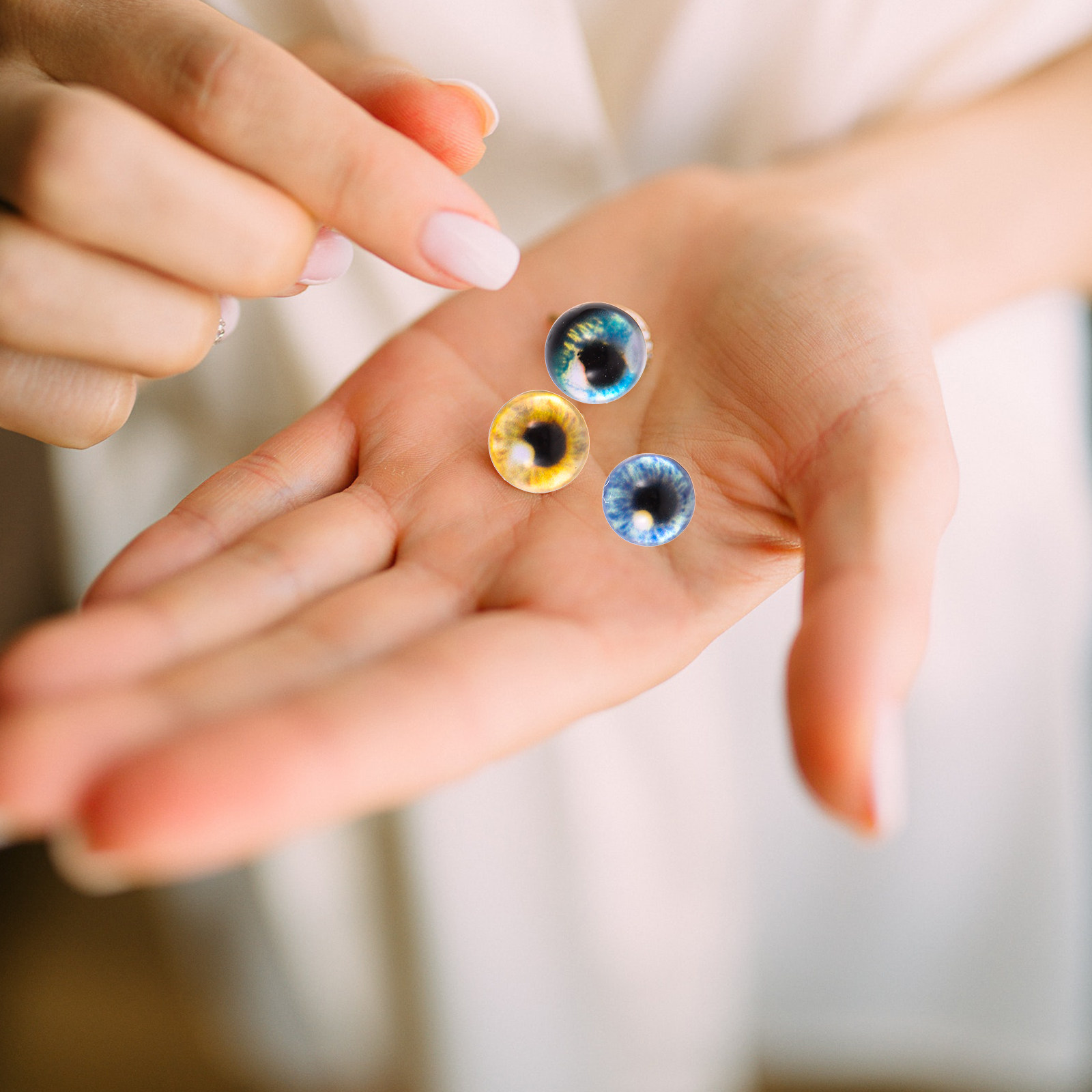 40個の鮮やかでリアルなガラス製アイボール、ポリマークレイ人 - Jewelry Making Classes のレビューと価格