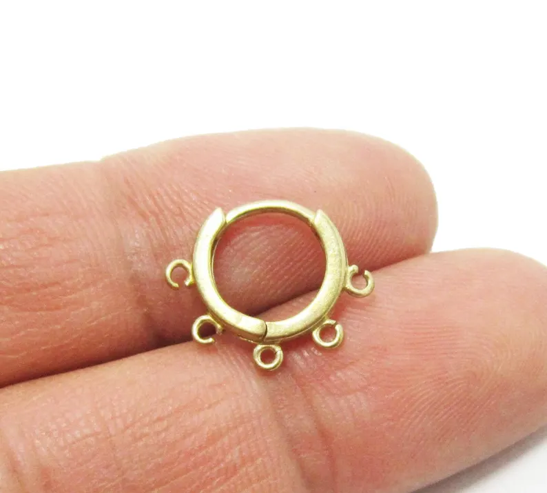 10個の真鍮イヤーフープ、ループ付きレバーバックイヤリング、 - Jewelry Making Earring Supplies のレビューと価格