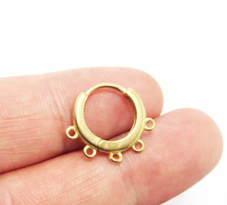 10個の真鍮イヤーフープ、ループ付きレバーバックイヤリング、 - Jewelry Making Earring Supplies のレビューと価格