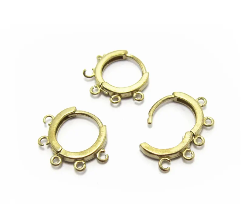 10個の真鍮イヤーフープ、ループ付きレバーバックイヤリング、 - Jewelry Making Earring Supplies のレビューと価格