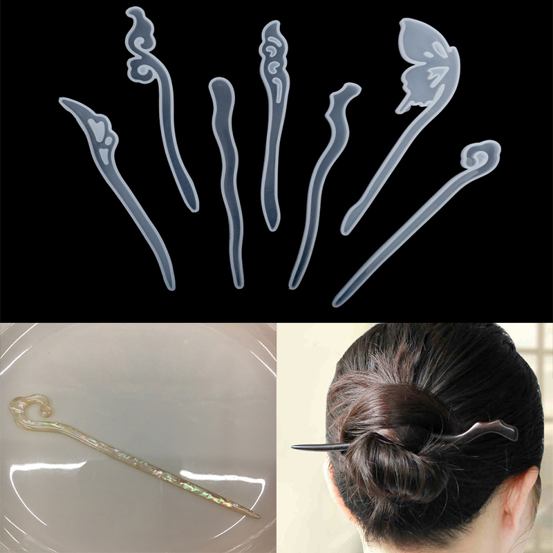 1 個ヘアピンヘアスティックシリコーン型女性頭飾りヘアピンエ - Jewelry Making Techniques のレビューと価格