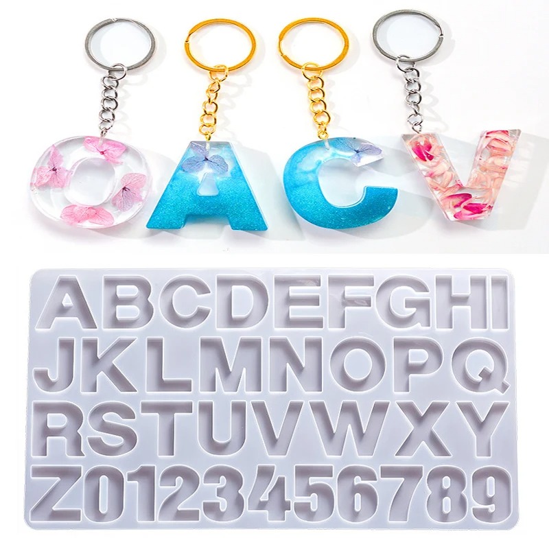 アルファベットエポキシ樹脂シリコーン型 DIY 文字番号ペン - Jewelry Making Mold のレビューと価格