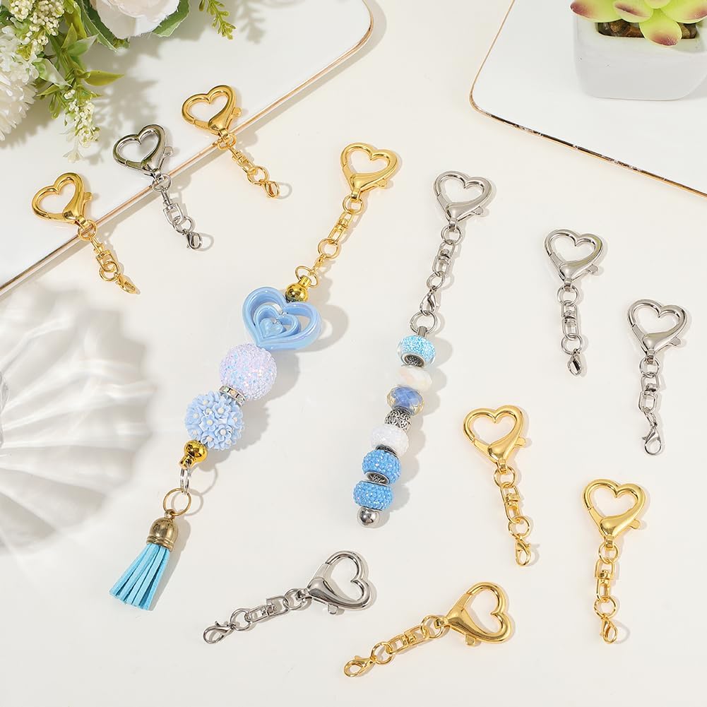 5/15/30個入り ハート型スイベルクラスプ スプリング式 - Jewelry Making Class のレビューと価格