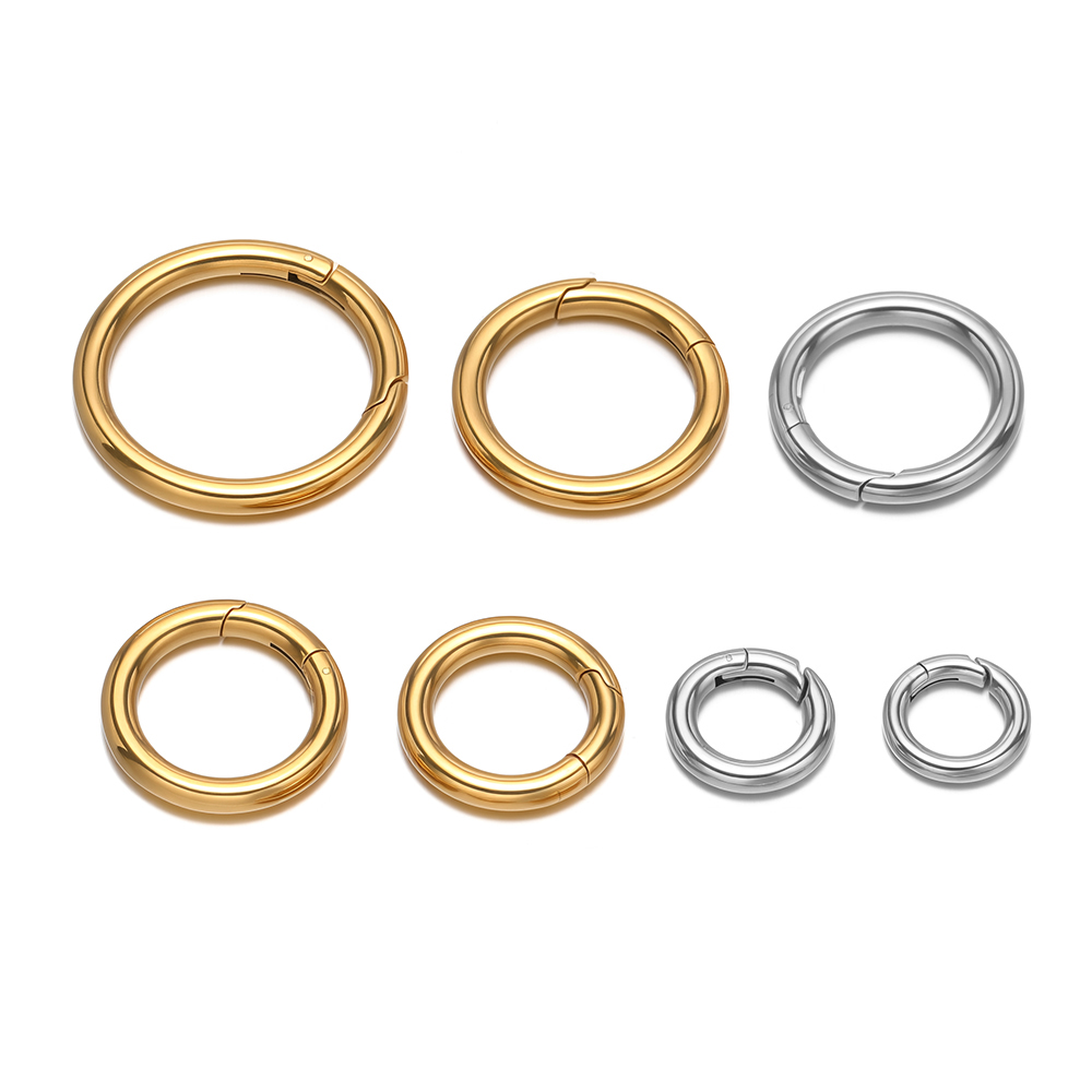 2個/ロット 丸型スプリングクラスプ ステンレス鋼 金メッキ - Jewelry Making Class のレビューと価格