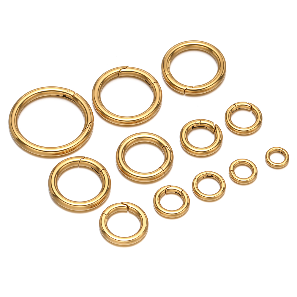2個/ロット 丸型スプリングクラスプ ステンレス鋼 金メッキ - Jewelry Making Class のレビューと価格