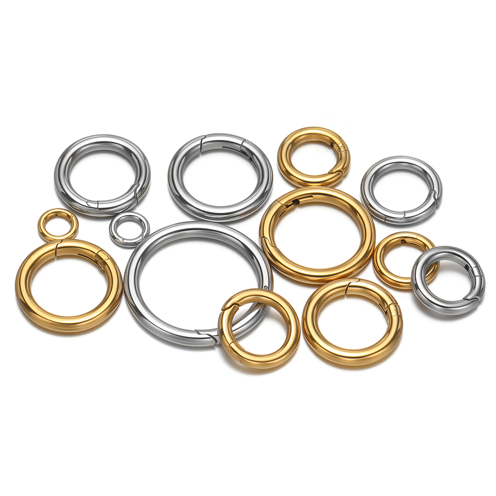 2個/ロット 丸型スプリングクラスプ ステンレス鋼 金メッキ - Jewelry Making Class のレビューと価格