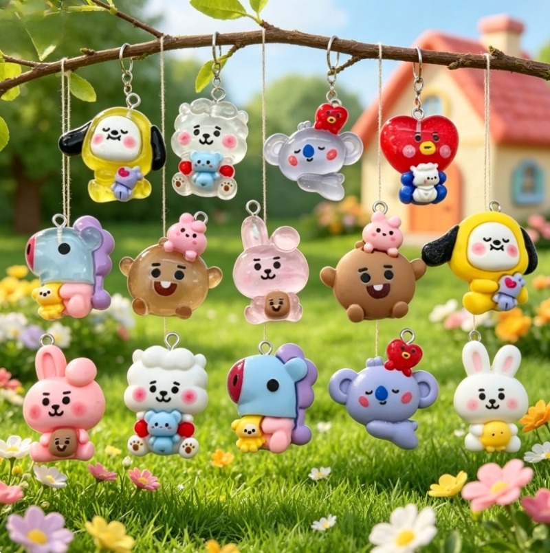 7 個 BT21 樹脂漫画チャーム DIY アクセサリークラ - Jewelry Making Earring Supplies のレビューと価格