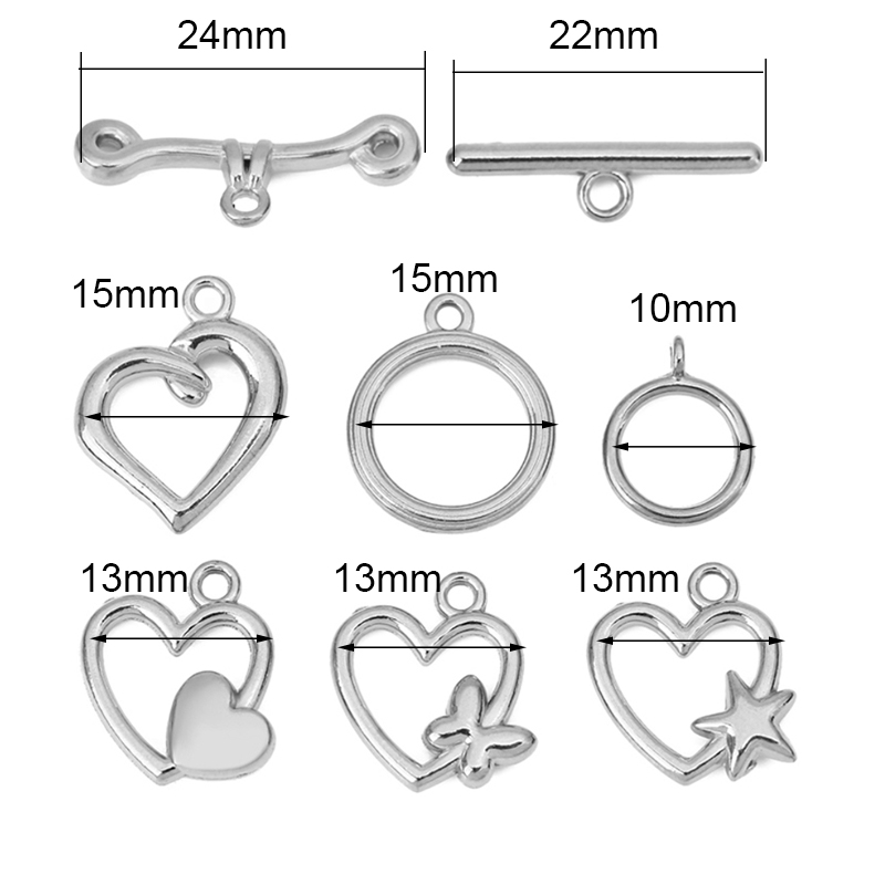 5セットPVD加工ステンレス鋼OTクラスプトグルブレスレット - Jewelry Making Class のレビューと価格