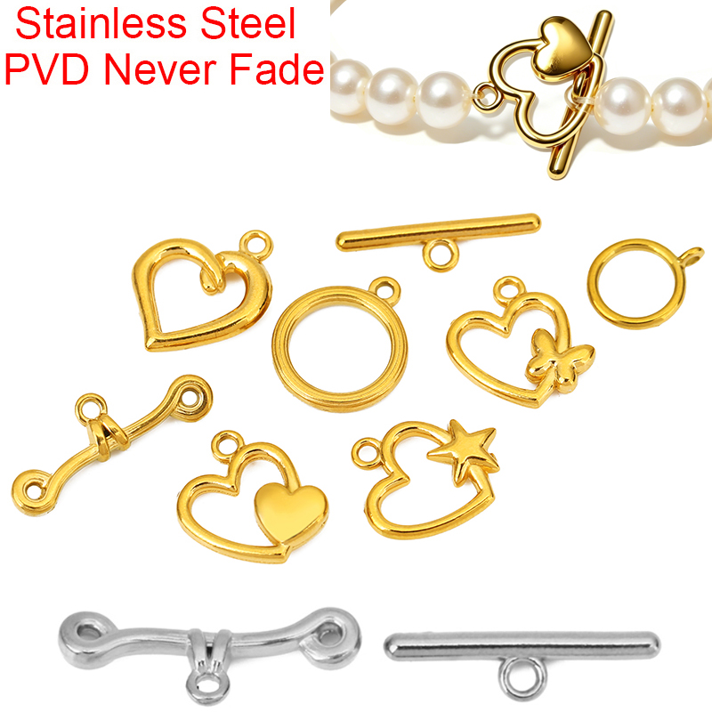 5セットPVD加工ステンレス鋼OTクラスプトグルブレスレット - Jewelry Making Class のレビューと価格