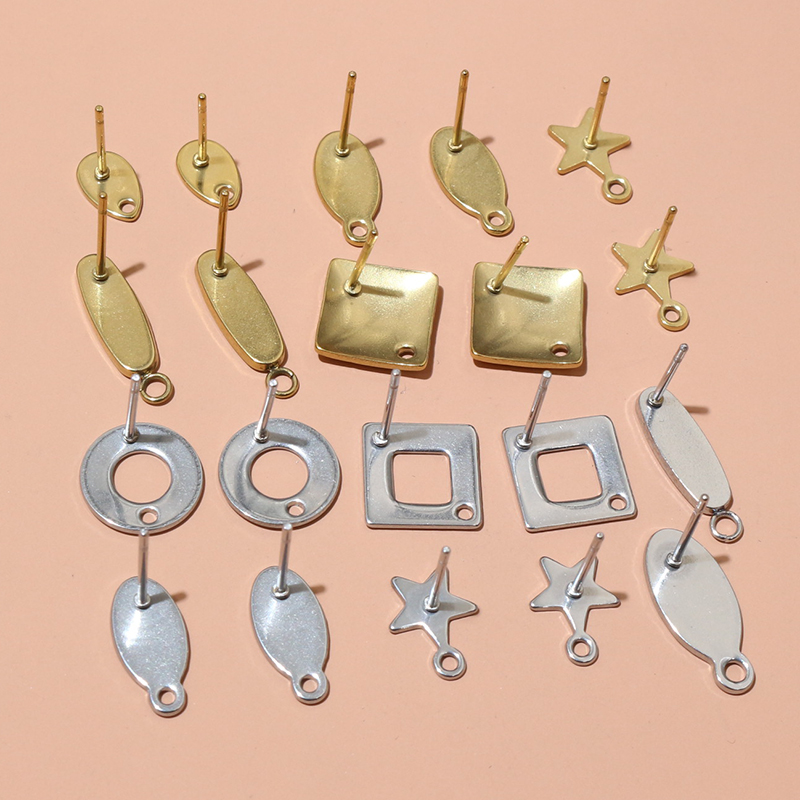 20個ステンレス鋼クラフトイヤリングスタッド幾何学的多角形イ - Jewelry Making Kits のレビューと価格