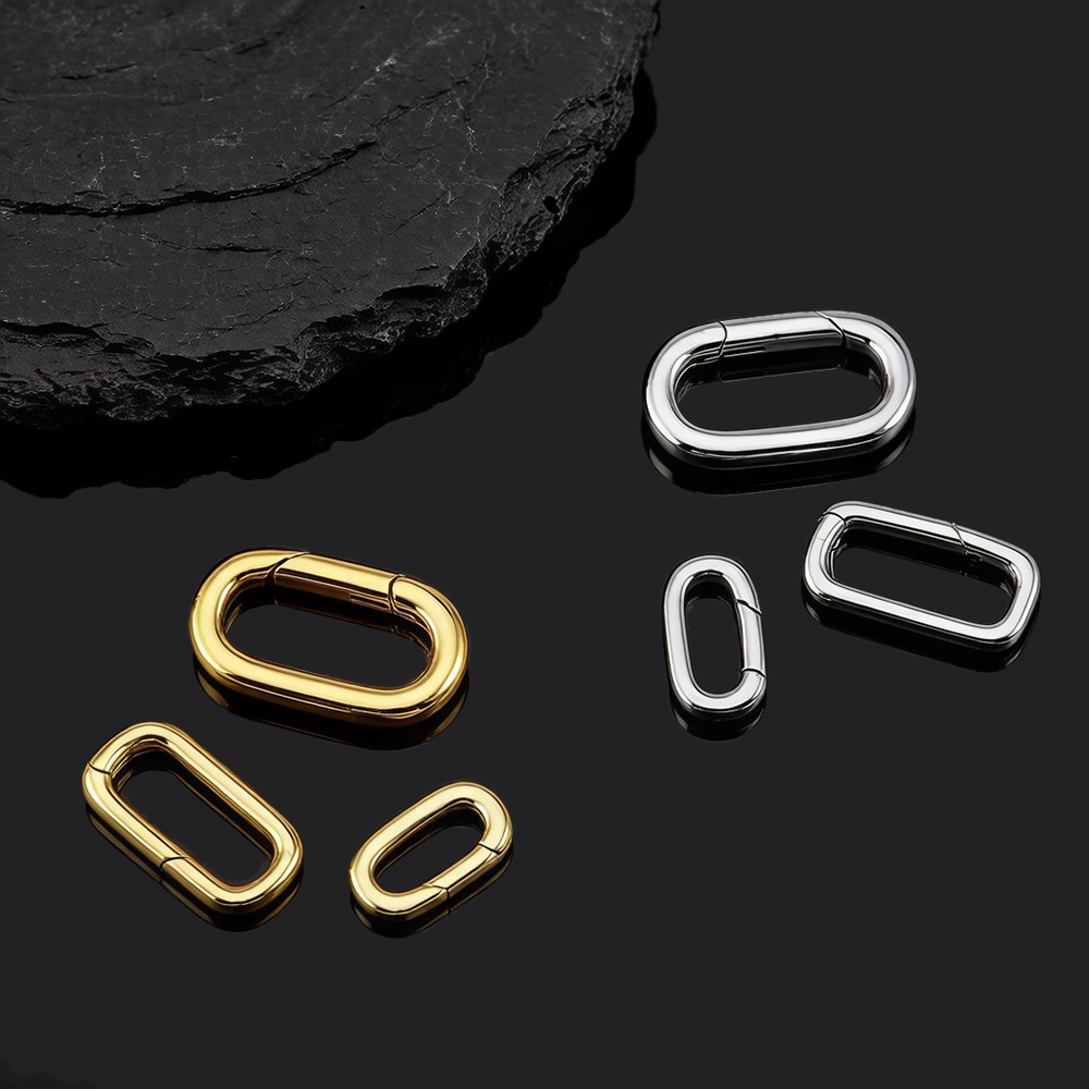 2個入り 18K金メッキ オーバルカラビナネックレスクラスプ - Jewelry Making Class のレビューと価格
