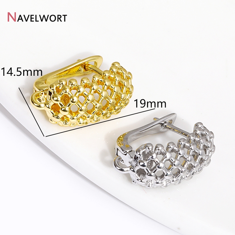 18K金メッキ真鍮製中空シェブンジーイヤワイヤーイヤリングフ - Jewelry Making Earring Supplies のレビューと価格