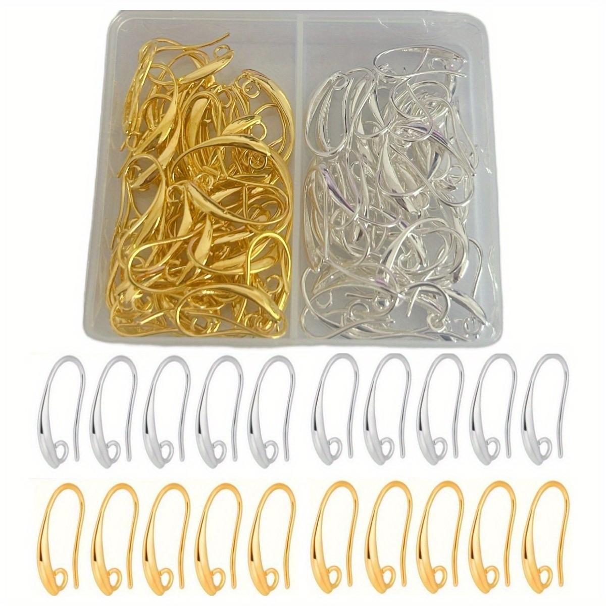 1箱入りのゴールデンとゴールデンミックスカラーの新作人気DI - Jewelry Making Earring Supplies のレビューと価格